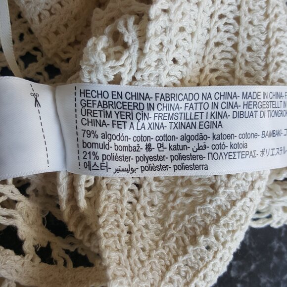 massimo dutti  ! v-neck crochet top - cream - Picture 7 of 9